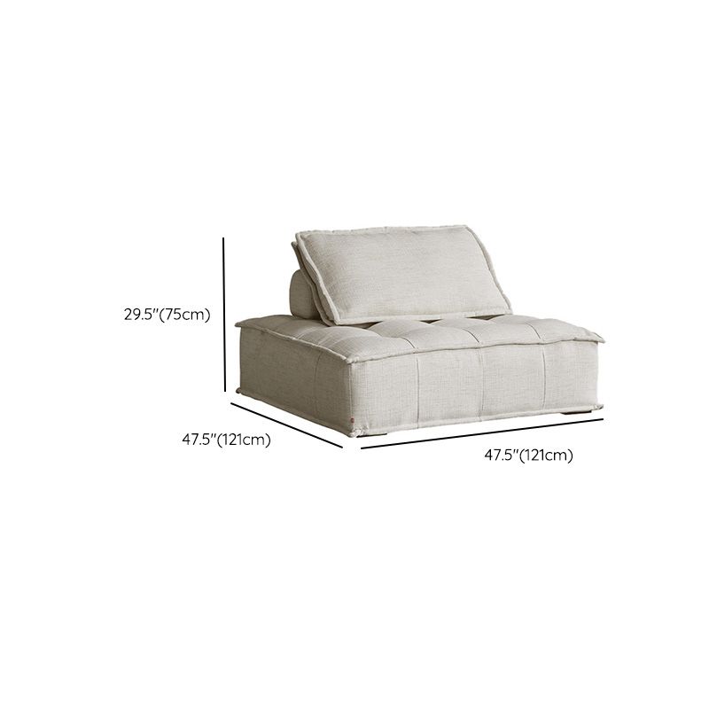 Contemporary Sofa with Bolster Pillows Armless Settee for Bonus Room