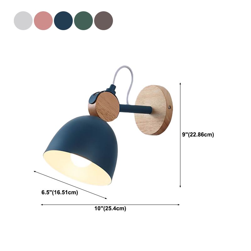 Metal Wall Lights Modern Macaron Style 1 Light Wall Sconce for Bedroom