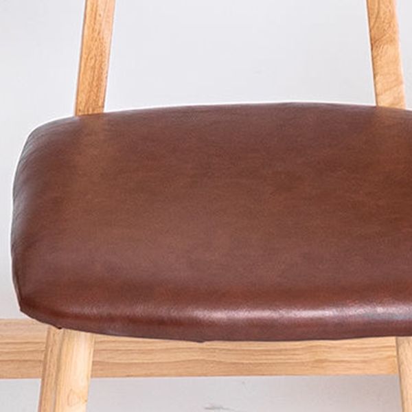 Scandinavian Restaurant Rubberwood Stool Matte Finish Upholstered Bar Stools