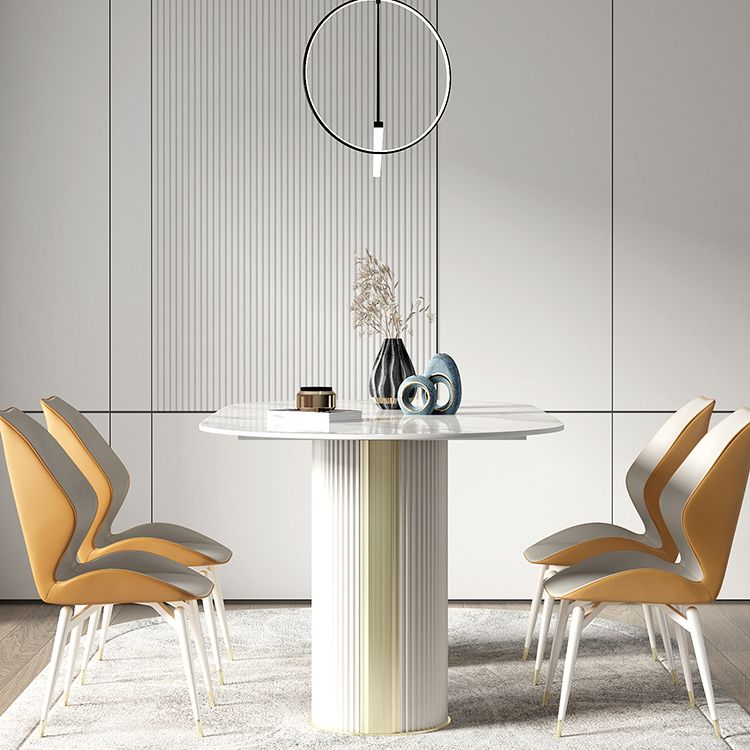 Oval Double Pedestal Furniture Luxury Style Stone Dining Room Collection