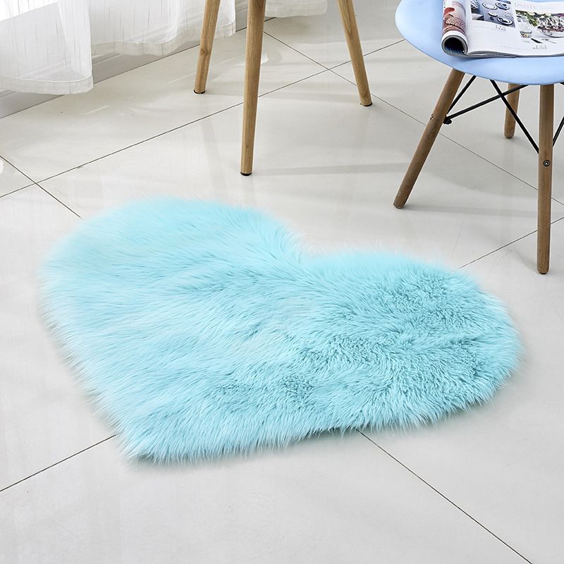Multi-kleuren Noordse stijl Rug Faux Wol Plain Love Shape Tapijt Niet-slip achteruitgang Wasbaar huisdiervriendelijk tapijt voor thuis