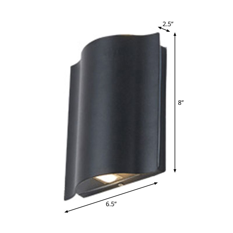 2/4/6-licht Patio LED SCONCE LAMP MODERNE ZWART BLACK MOUNT Wandlicht met golvende metalen schaduw, warm/wit licht