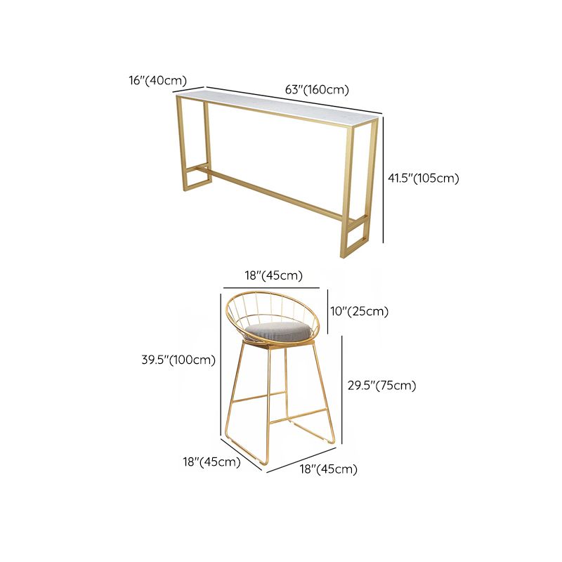 Faux Marble Pub Table Set Modern 1/7 Pieces Bar Stool and Table Set