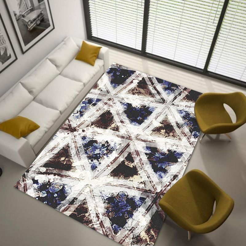 Brown Modern Rug Polyester Graphic Indoor Rug Tear Resistant Rug for Living Room