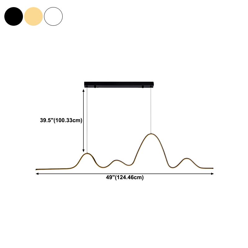 Modern Ceiling Pendant Light Metal LED Island Pendant Light for Dining Room