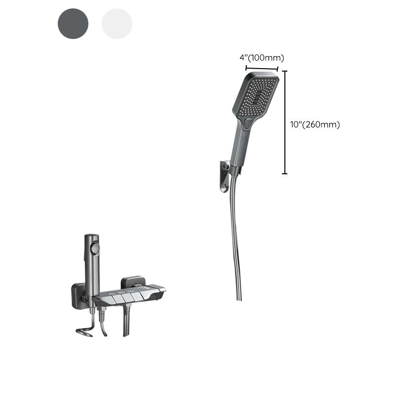 Square Shower Set Adjustable Spray Pattern Wall-Mounted Shower Set with Handshower