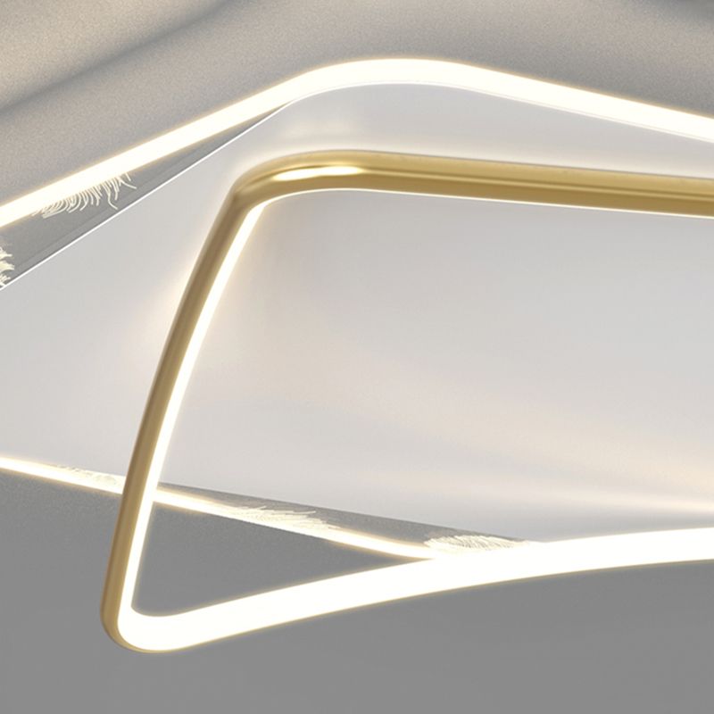 Minimalist Trendy Feather Ceiling Lamp Acrylic Bedroom LED Flush Mount Light Fixture