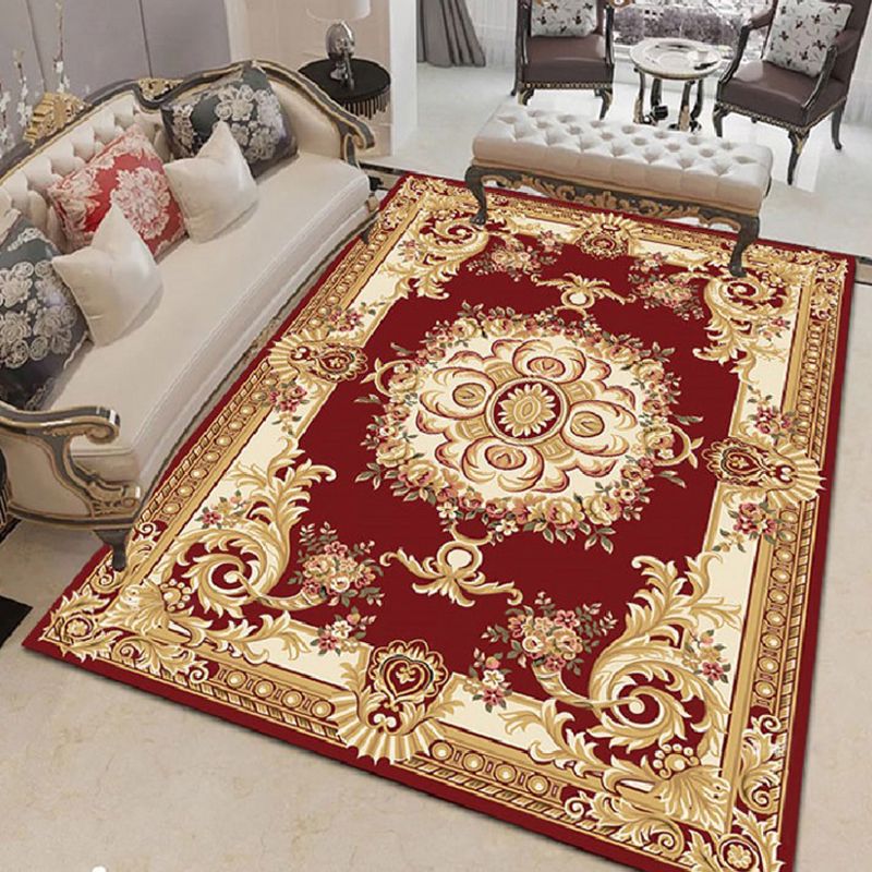 Modern European Carpet Antique Pattern Polyester Area Rug Non-Slip Backing Rugu for Home Decor