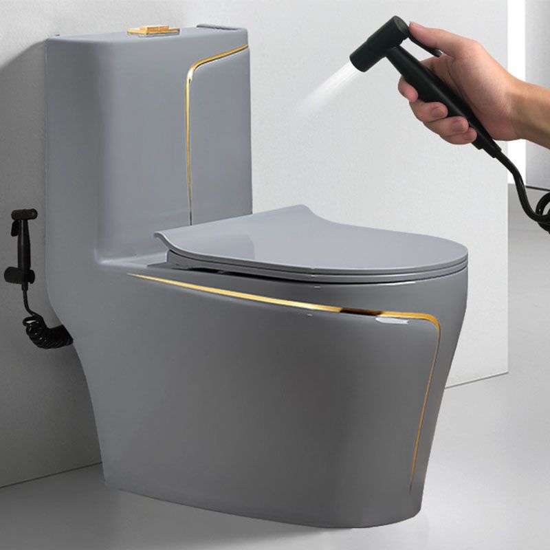 Traditional Flush Toilet Siphon Jet One-Piece Toilet with Slow Close Seat