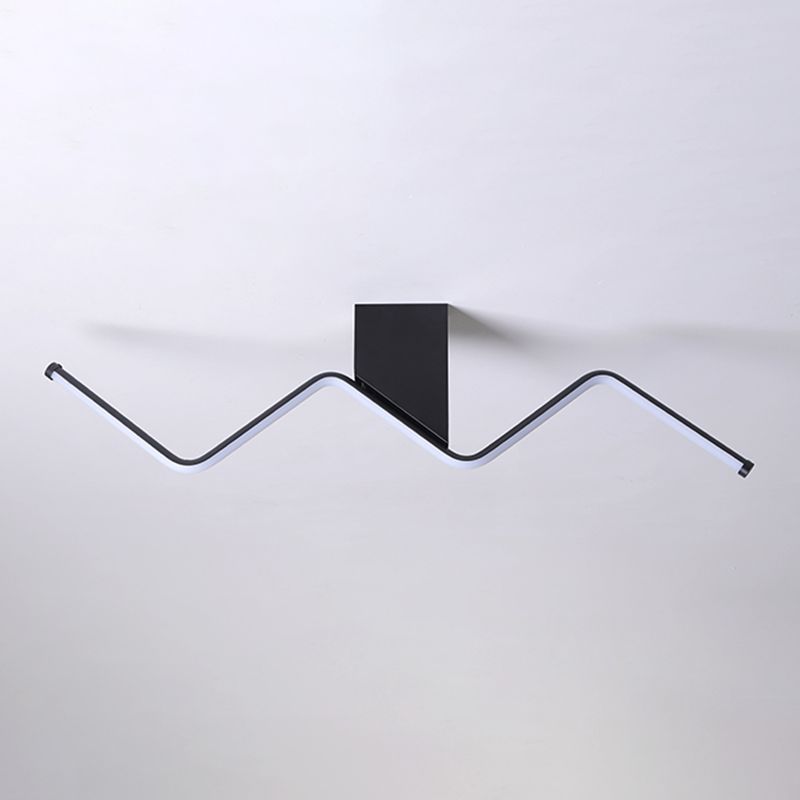 1 Light Linear Flush Mount Ceiling Light Modern Metal Ceiling Light Fixture