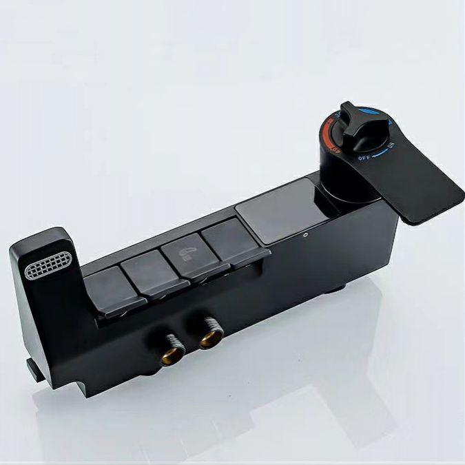 Square Metal Shower System Volume Control Dual Shower Head Shower Faucet with Shower Arm