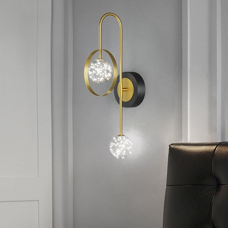 Modern Unique Shape Wall Mount Light Fixture Wall Light Sconce in Gold for Dining Room