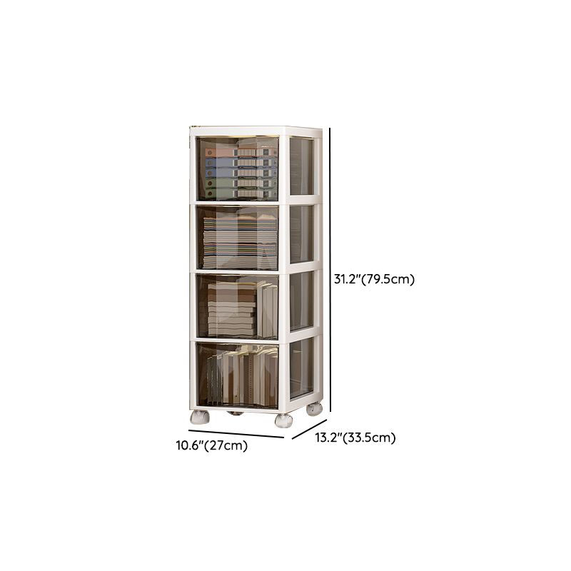 Vertical Transparent Filing Cabinet Modern Movable Plastic File Cabinet