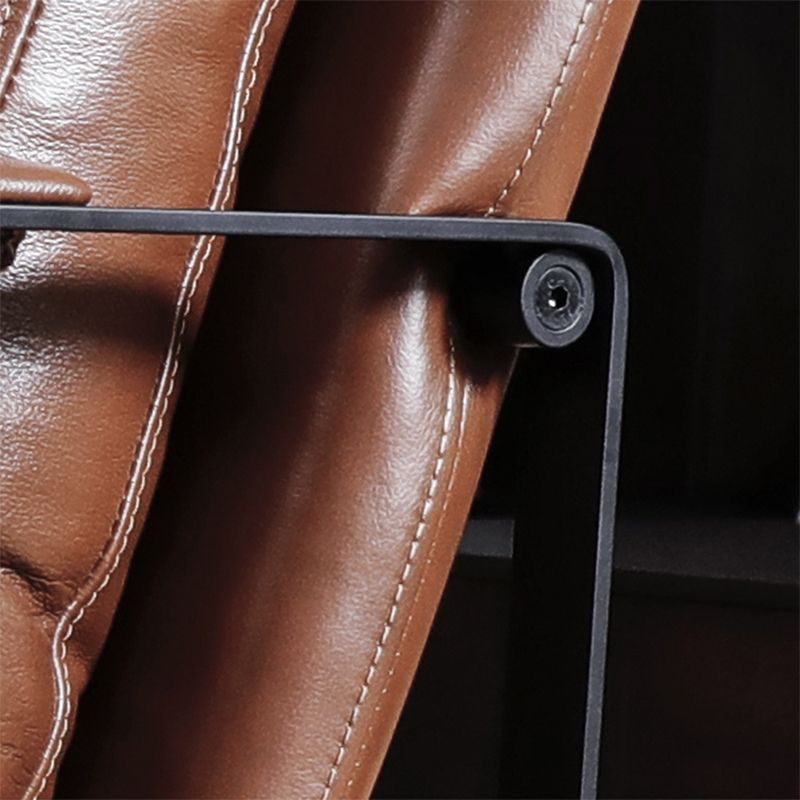 Mid-Century Modern Sled Arm Chair Leather Accent Armchair for Bedroom and Living Room