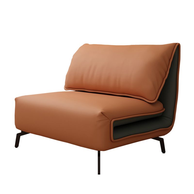 Contemporary Faux Leather Sofa Bed Convertible Armless Sofa Bed