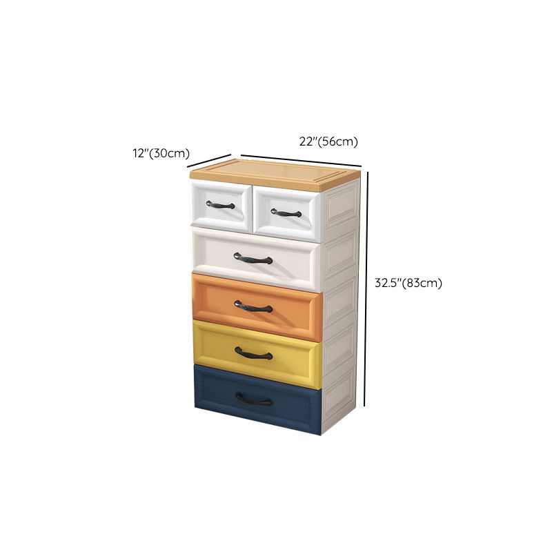 Ultra Modern Plastic Kids Nightstand with Drawers and Legs for Bedroom