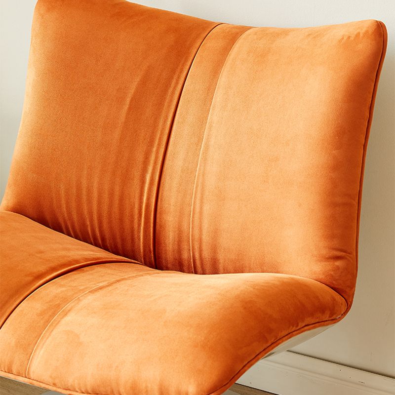 Swivel Parsons Chair with Round Metal Base and Fixed Back for Living Room