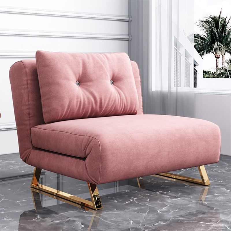 Glam Velvet Sleeper Sofa 31.49" Wide Pink Sofa Bed with Pillow Back