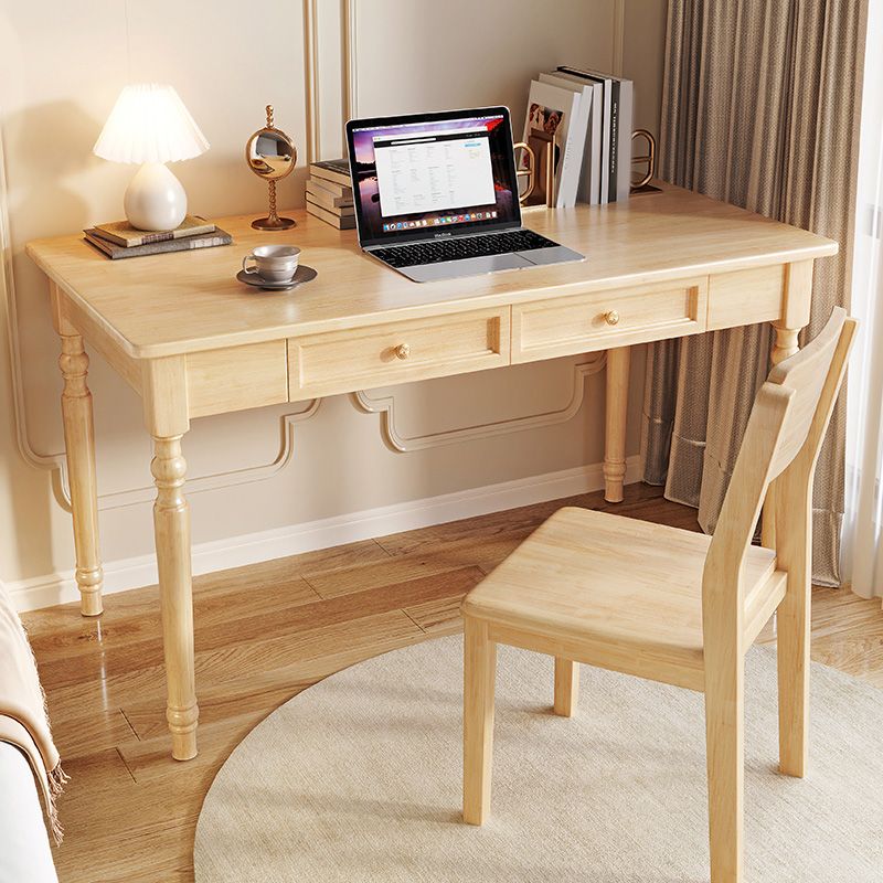 Solid Wood Home Kids Desk 23.6" W Writing Desk Kids Desk and Chair with Drawer