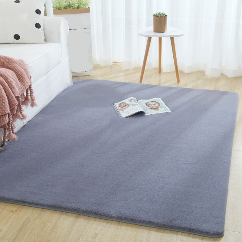 Multi-Color Solid Color Rug Cotton Blend Simple Area Rug Anti-Slip Backing Pet Friendly Easy Care Area Carpet for Home
