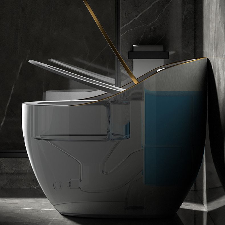 Modern Siphon Jet Toilet Bowl Round Flush Toilet with Seat for Bathroom