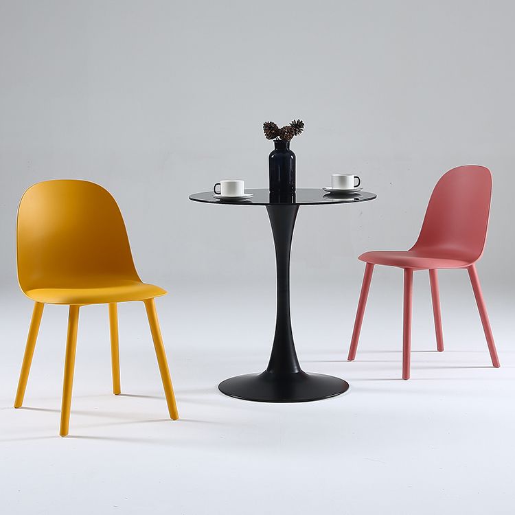 Nordic Dining Room Armless Chair Plastic Side Fabric Chair for Kitchen