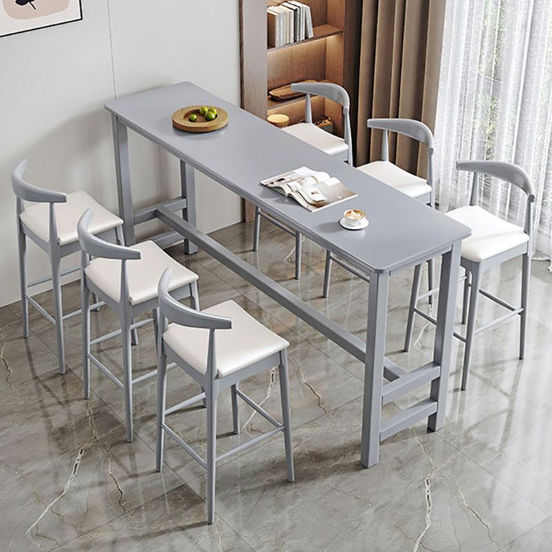 Contemporary Bar Dining Table Indoor Rectangle Wood Counter Table