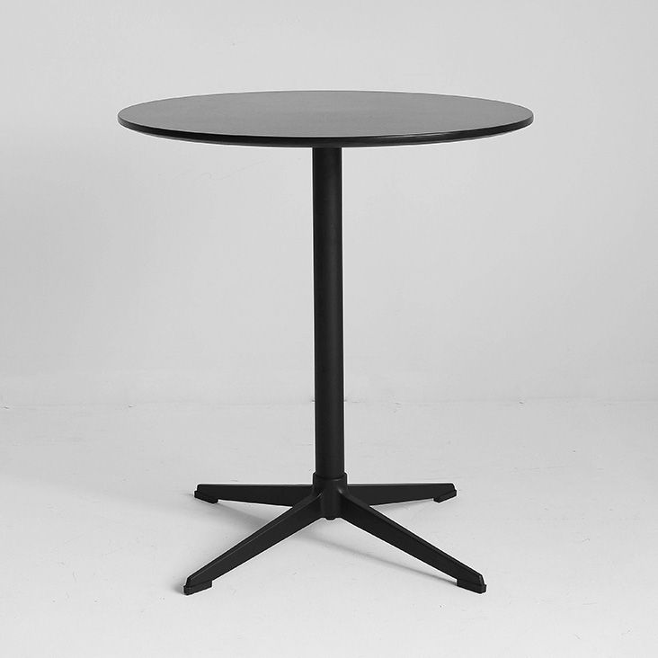 Industrial Wood Dining Table Pedestal Dining Table with Metal Base for Home Use