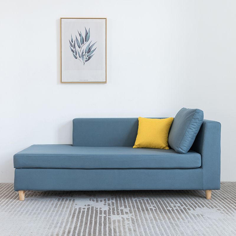 Scandinavian One Armed Wooden Accent Chair Square Arms Chaise