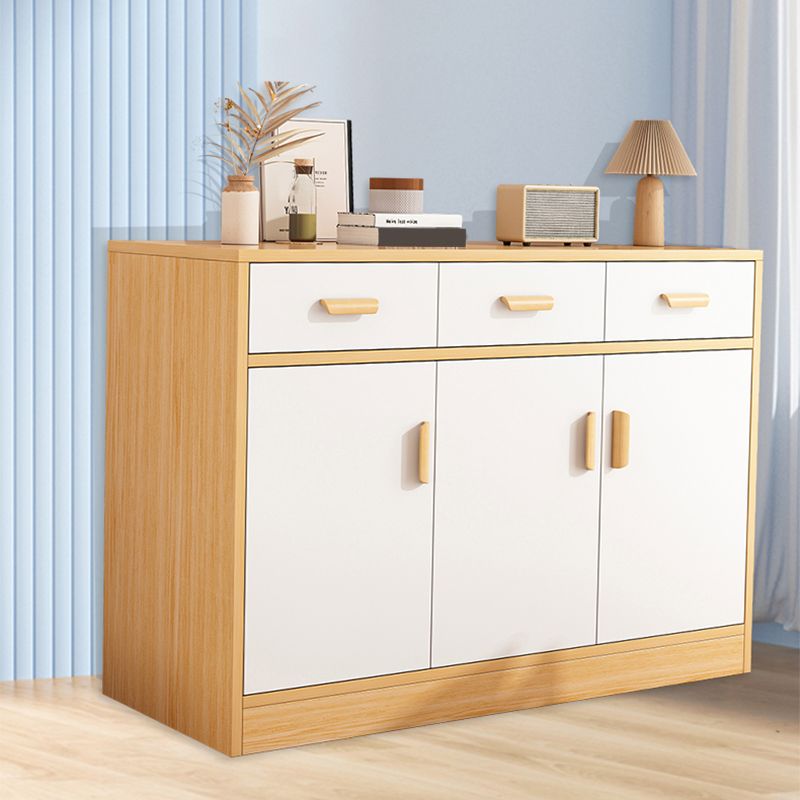 Modern Rectangle Accent Cabinet Bar Pulls Accent Cabinet with Drawer