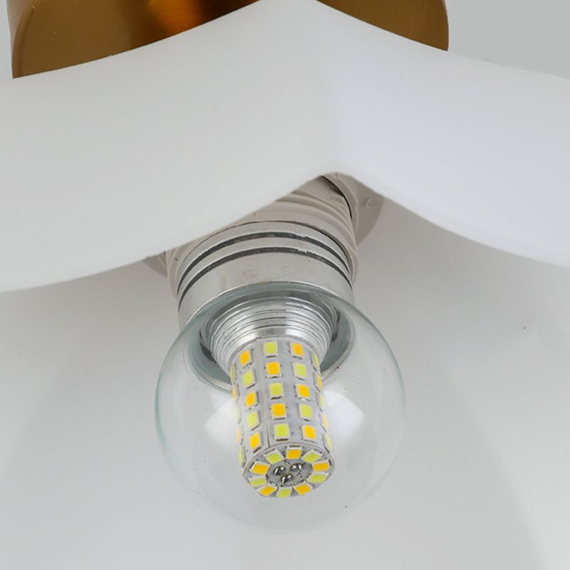 Geometric Shape Glass Flush Light Modern Style 1 Light Flush Mount Ceiling Lights in Gold