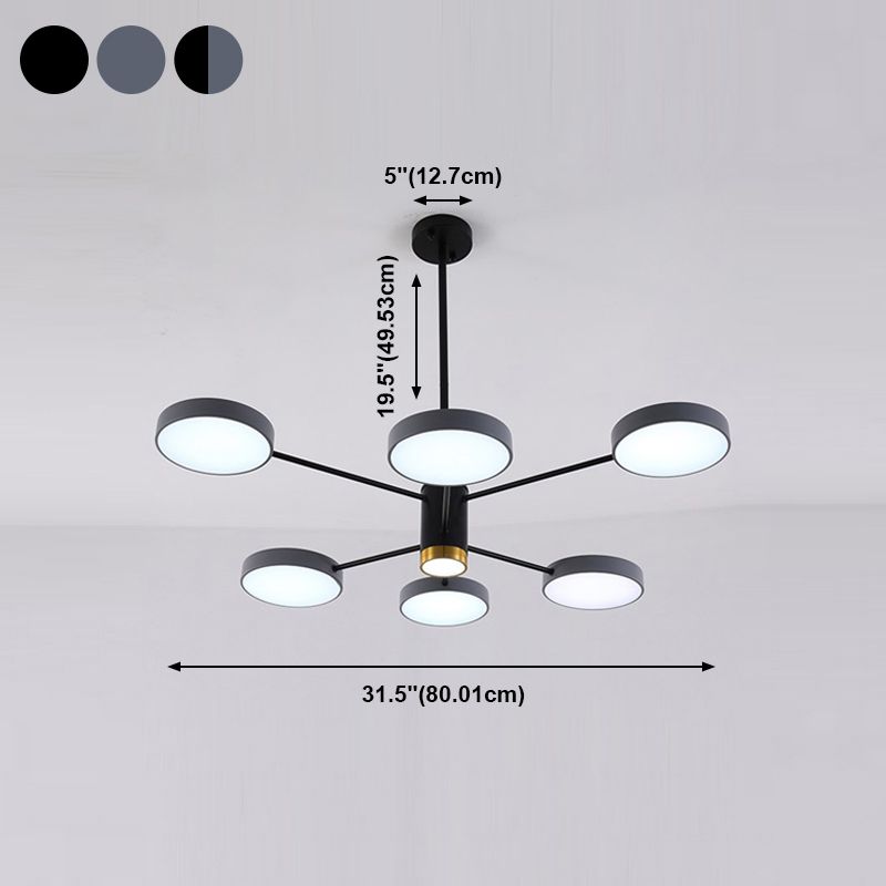 Moderne metalen kroonluchter verlichtingsarmaturen Round Multi-Head Suspension Pendant Lamp