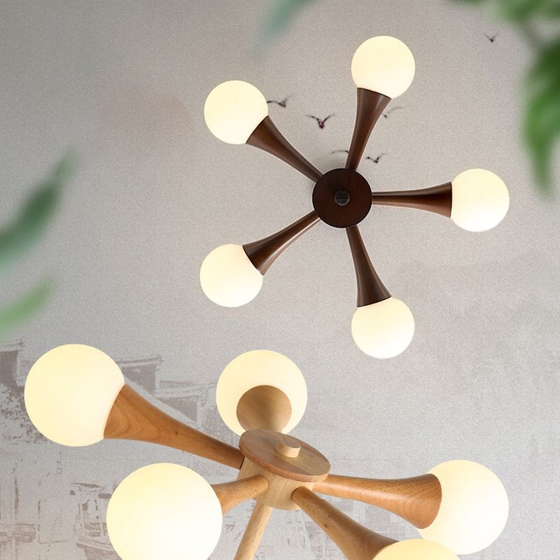 Globe Kronleuchterleuchten moderne Multi-Head-Kronleuchterlampe mit Glasschatten