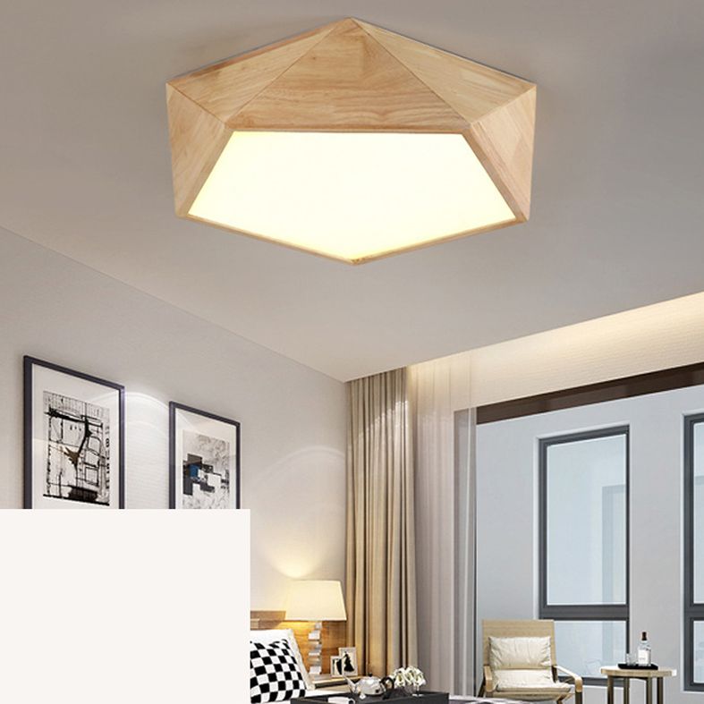 Diamond Wood Flush Mount Ceiling Light Fixture Modern Dining Room Flush Mount Lighting Fixtures