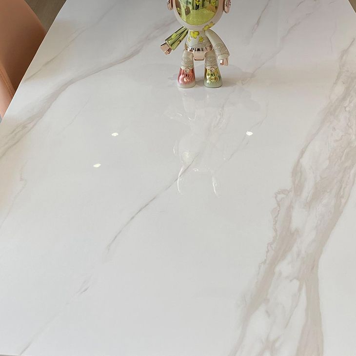 Glam Kitchen Dining Room Set Standard Height with Rectangle Top and Solid Wood Legs Dining Furniture