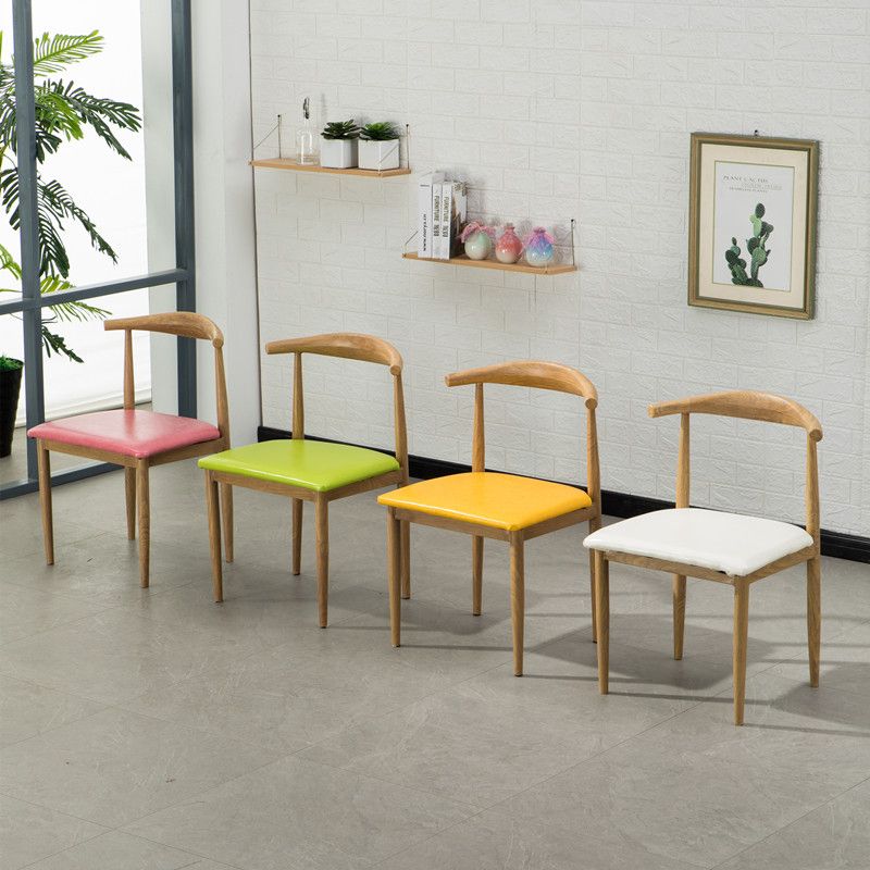 MDF 5 Pcs Modern Dining Room Set with Cow Horn Chairs Standard Height Dinette Set