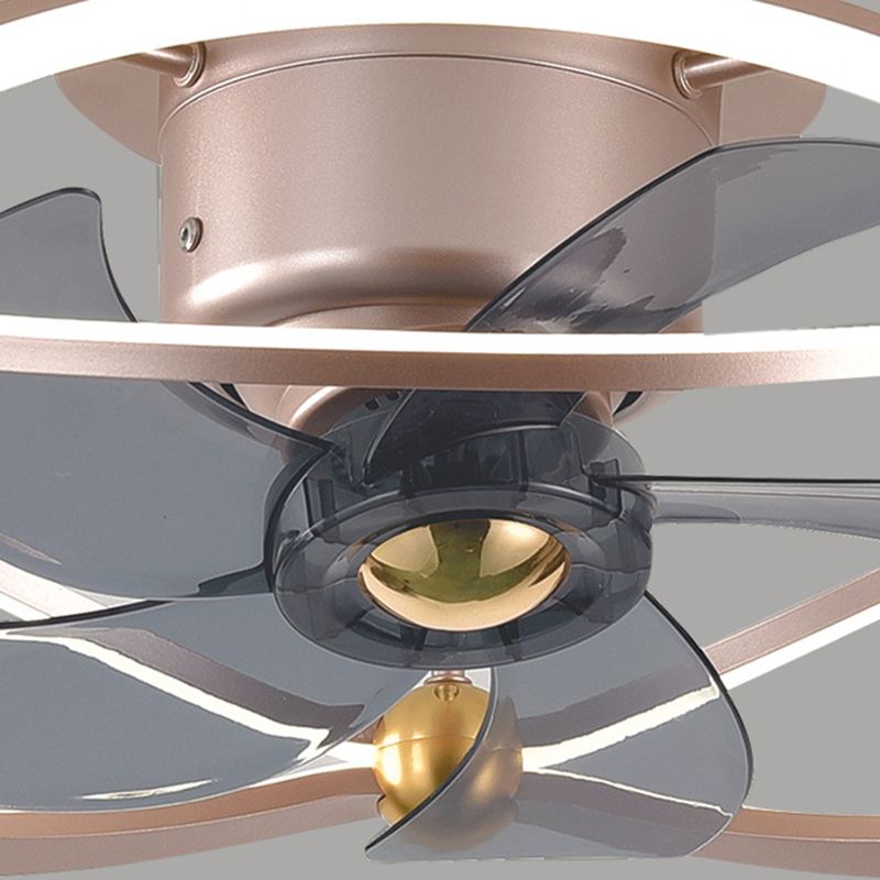 Metal Round Shape Ceiling Fans Light Modern 2-Lights Flush Mount Ceiling Fan Light
