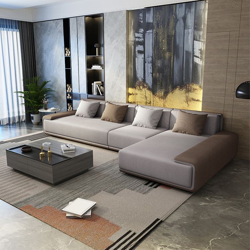 Contemporary L-Shape Sectional Sofa with Pillow Top Arm for Living Room