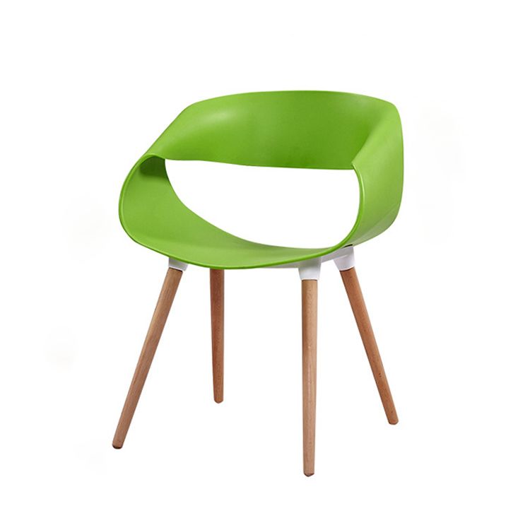 Contemporary Style Dining Chair Dining Arm Side Chair with Wooden Legs