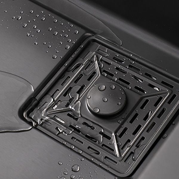 Black Kitchen Sink Single Bowl Cutting Board Top Mount Stainless Steel Kitchen Sink