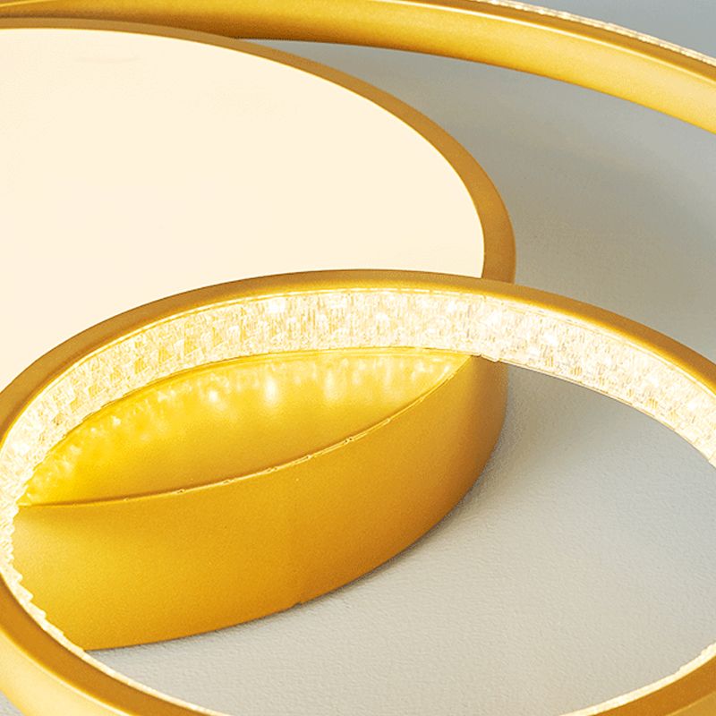 Luminaires encastrés en métal, plafonniers ronds nordiques avec abat-jour en acrylique pour chambre à coucher