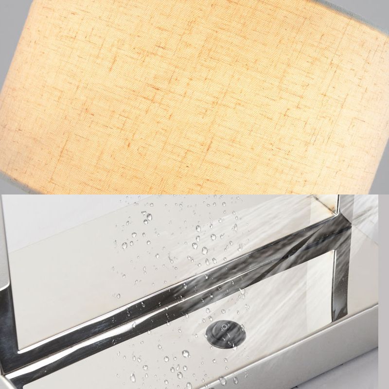 LED Rectangular Reading Book Light Modernism Fabric Task Lighting in Beige for Bedroom