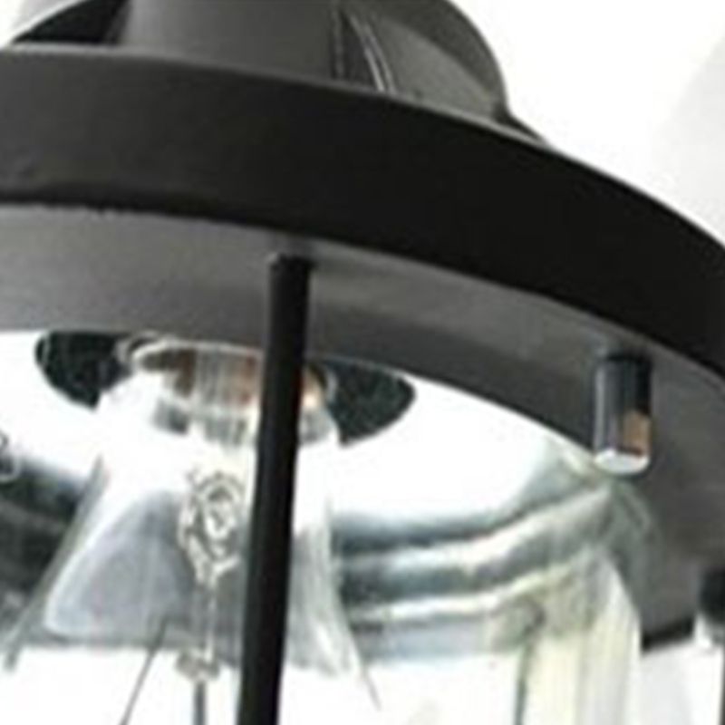 Caged Clear Glass Small Pendant Factory Style 1 Bulb Hanging Light for Restaurant