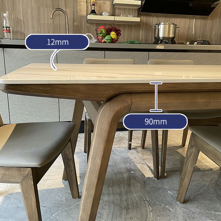 Ash Wood Frame Dinette Table Modern Rectangle Dining Table for Home