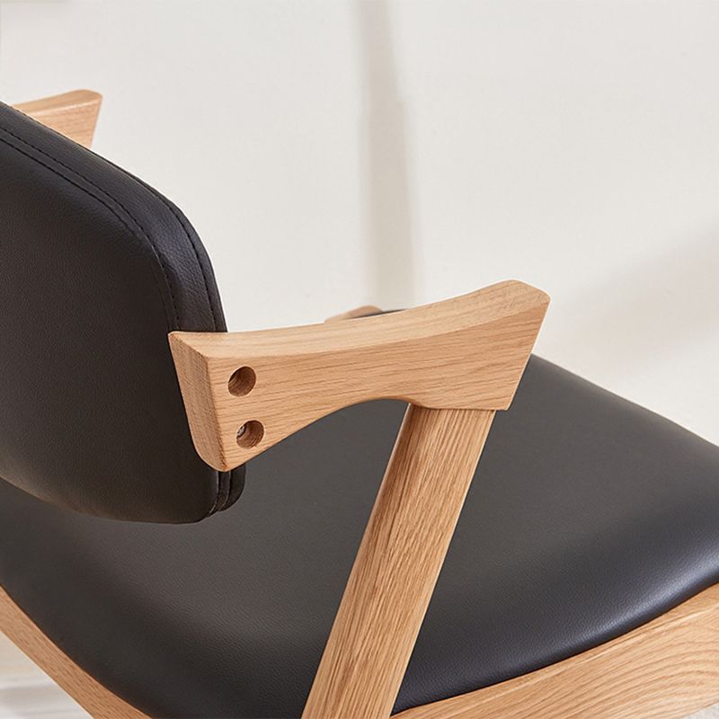 Wood Side Dining Chairs Contemporary Open Back Dining Side Chair in Black