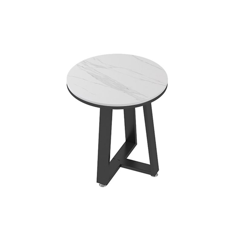 Glam Elliptical Slate Coffee Table 26.2" H Cross Legs Cocktail Table