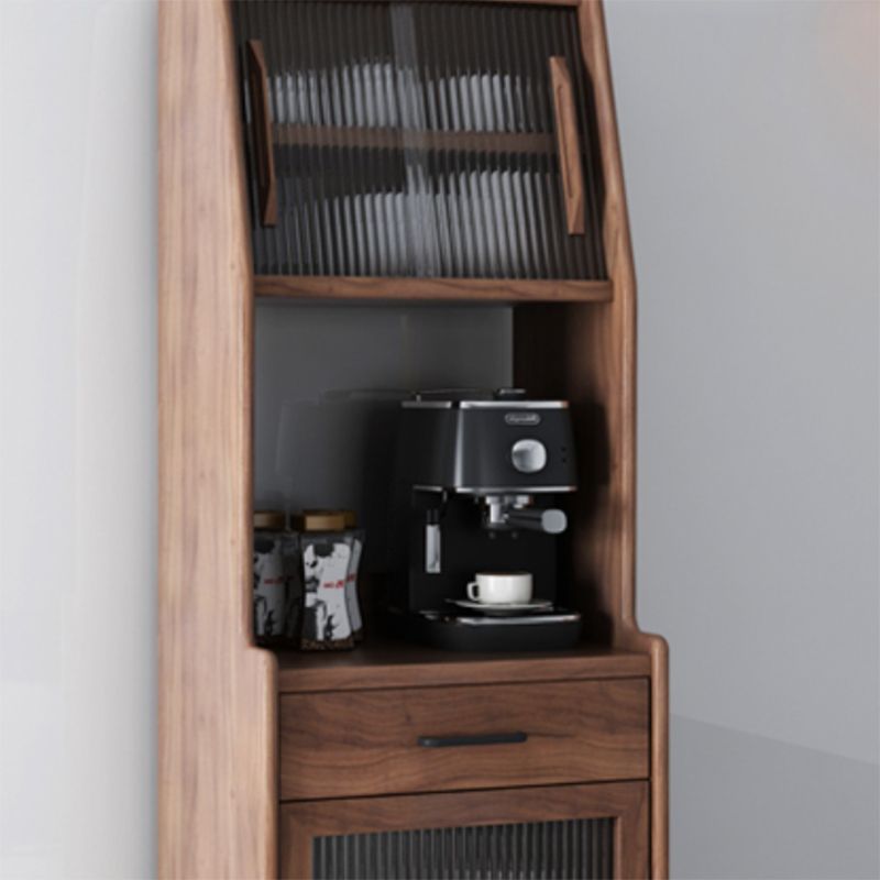 Pine Contemporary Storage Cabinet Glass Doors Dining Hutch with Drawers