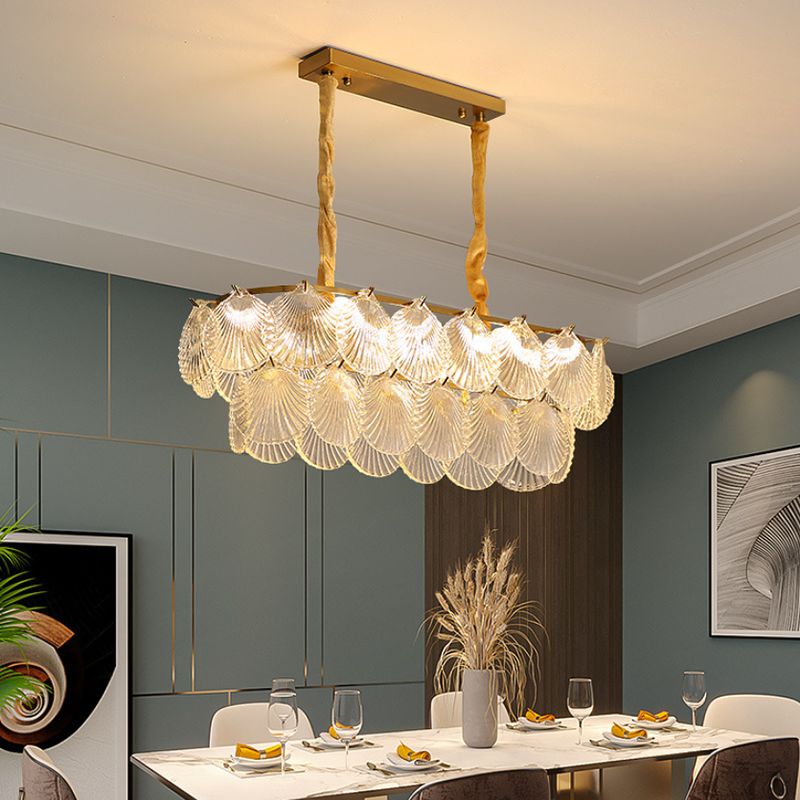 Contemporary Glass Island Lighting Fixture Creative Pendant Light for Dining Room