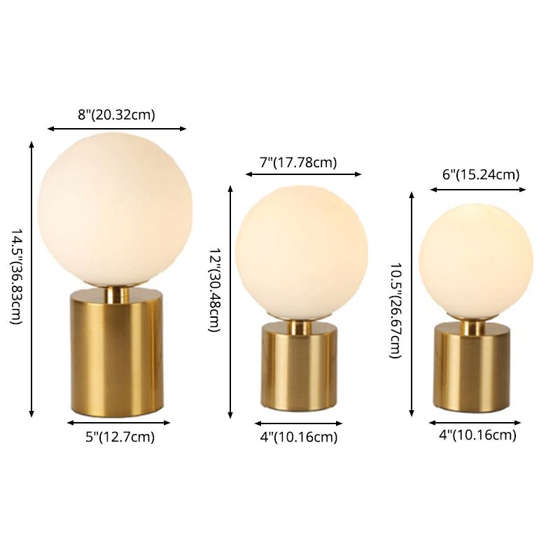 Lámpara de mesa global de estilo simple Vidrio 1 Bulbo Bomberna de la noche Luz de stand
