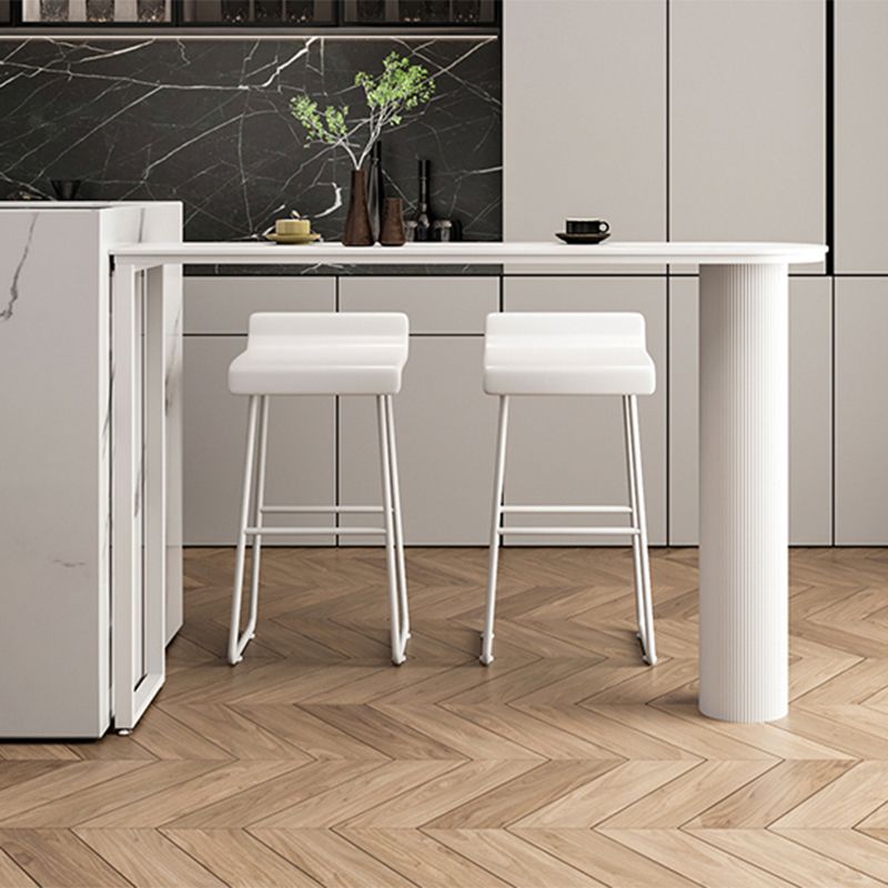 Modern Sintered Stone Double Pedestal Dining Bar Table for Kitchen Dining Room